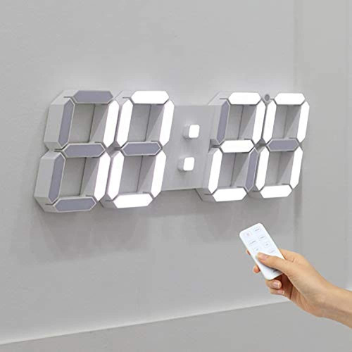 Mooas 3d Led Wall Clock Big Plus White, Reloj De Pared, Relo