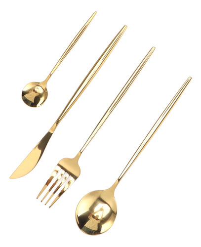Juego De Cubiertos, Cubertería De 4 Piezas, Utensilio Pulido