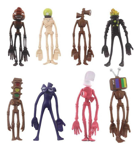 8 Pçs/set Siren Head Toys Figura De Ação Ornamentos De Bonec