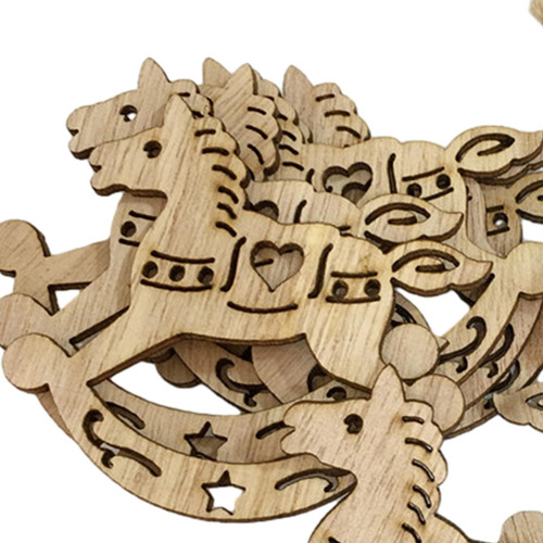 10x Rodajas De Madera De Navidad Recortes De Madera Caballo