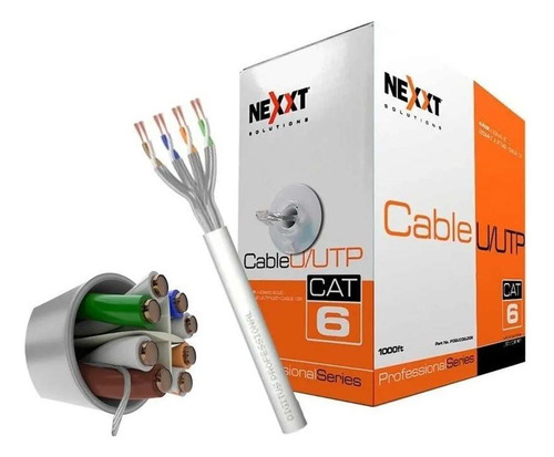 Nexxt Ab356nxt01 Cable Utp Cat6 Cobre Cm 23awg Gris 305m