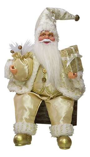 M Adorno De Muñeco De Papá Noel Sentado Rojo Grande