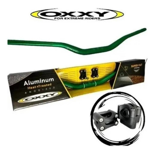 Kit Guidão Oxxy Baixo Verde Hornet Fazer Xj6 Cb300 Xre300