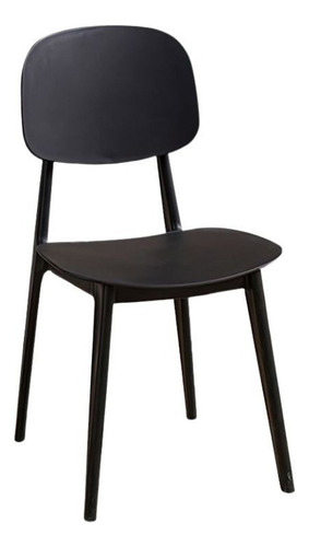 Silla De Comedor Visby Color Blanco Negro Moderna Diseño . Negro Negro
