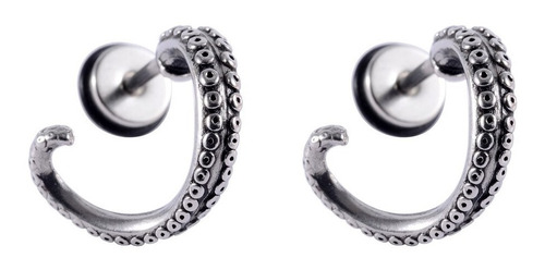 Aros Tentáculos Estilo Piercing Acero Hombre Mujer Moda Par