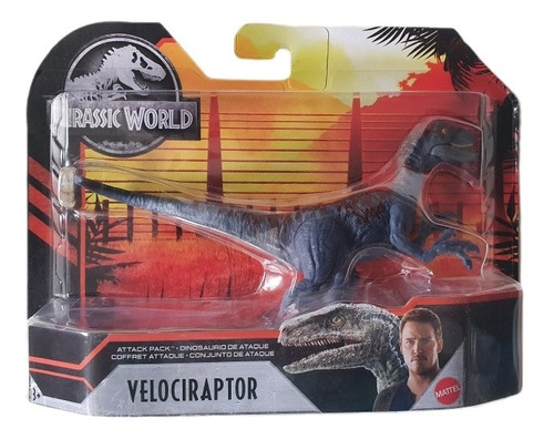 Figura Velociraptor Jurassic World Conjunto De Ataque Mattel