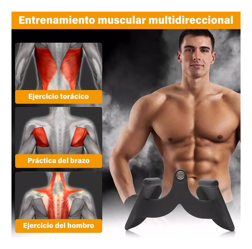 Set 7 Agarres Gimnasio Poleas Barras Bíceps Tríceps