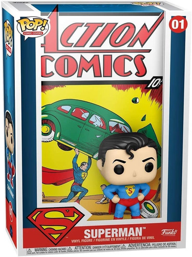 Boneco Funko Pop Dc Super Heroes Comic Covers Superman 01