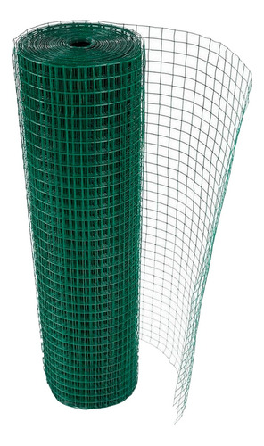 Malla Electrosoldada Plastificada Verde 1 X 20 Mts 13x13 Mm