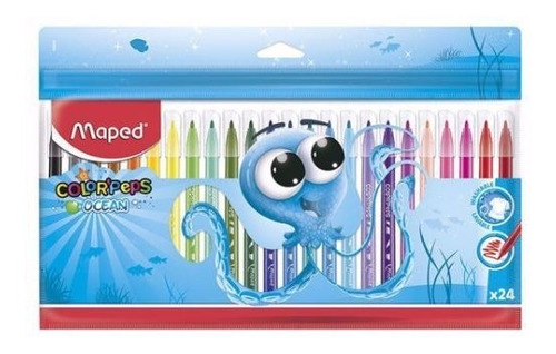 24 Plumones Maped Color Peps Ocean Base Agua.¡¡¡envio¡¡¡