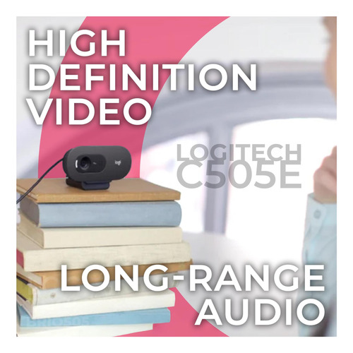 Cámara Web Logitech C505e Hd 720p Con Micrófono Usb (negra)
