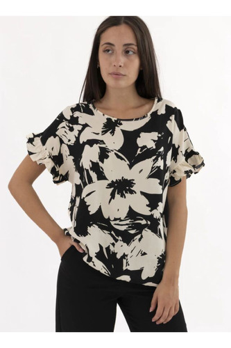 Blusa Poplin Estampado Volados 20-37-1