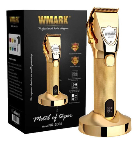 Máquina De Cortar Cabelo Wmark Base Carregador Ng2031 Gold Cor Outro