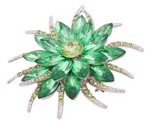 2 Broches De Flores Moda Mujer Rhinestone Broches De Boda
