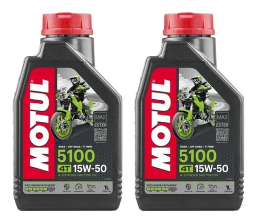 Aceite Motul 5100 15w50 Litro 4 Tiempo Original X 2 Unidades