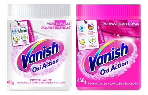 Kit 4 Vanish Tira Mancha Roupas Branca E Coloridas 450g Cada