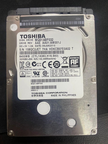 Disco Duro Interno Toshiba Mq01abd Series Mq01abd032 320gb