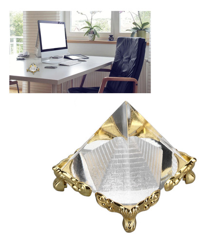 Pirámide Tallada En Cristal Para Meditación Con Prisma Piram