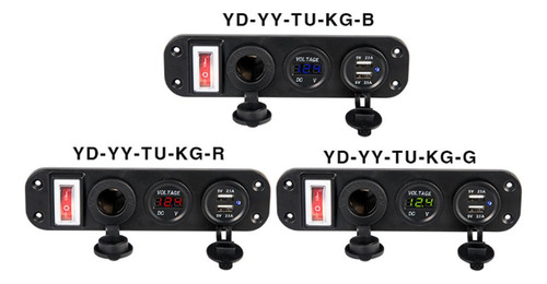 12v / 24v Usb Cargador De Enchufe Voltímetro Led Verde