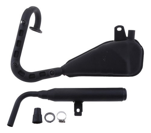 Tubo De Escape Negro Con Silenciador Para Yamaha Pw50 [u]