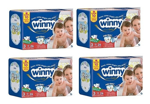 Pañal Winny Gold Etapa 3 X 104+40 Pañitos Avena Y Miel