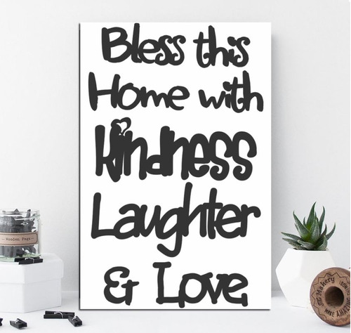 Vinilo Decorativo 20x30cm Bless Home Kindness Laugh