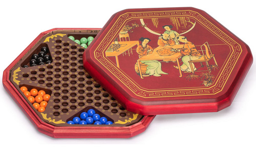 Juego De Mesa Halma Damas Chinas 32 Cm Tablero Madera