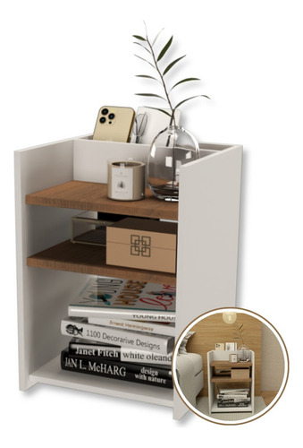 Mesa Cabeceira Quarto Pequena Branca Nicho Cama Box Moderna