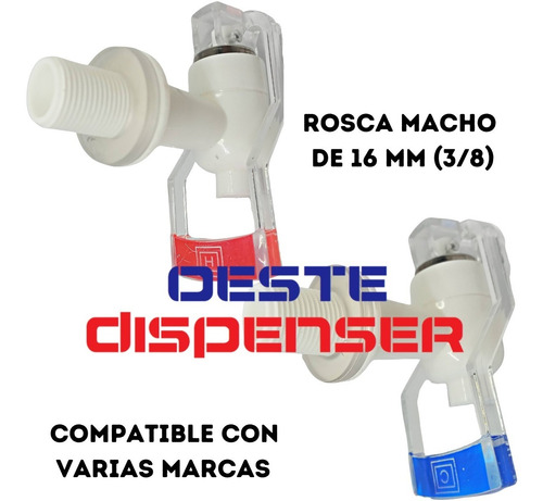 Imagen 4 de 9 de Canillas Blancas Para Dispenser Rosca Macho 16 Mm Chopperas