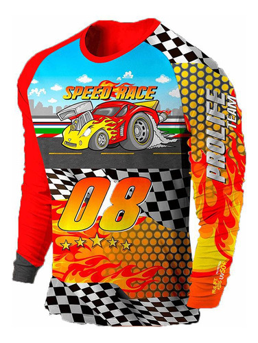 Camisa Infantil Uv Com Proteção Solar Speed Race 8 Anos