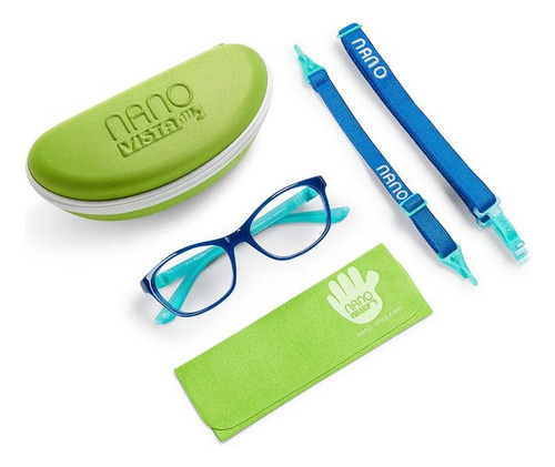Armação Óculos Infantil Nano Vista Camper 3 Glow Nao3041244 Cor Azul Tamanho 42