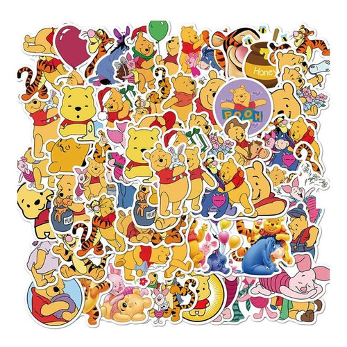 Stickers Winnie Pooh - 50 Etiquetas Autoadhesivas