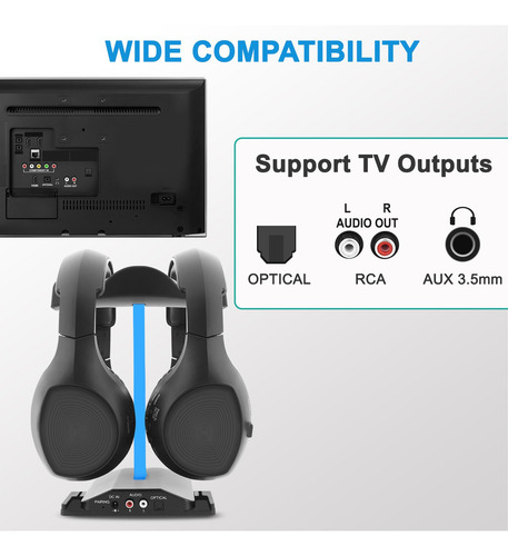 Auriculares Inalámbricos Wallarge Dual Para Tv Con Transmiso