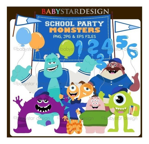 Kit Imprimible Monsters University Imagenes Clipart Cod 7