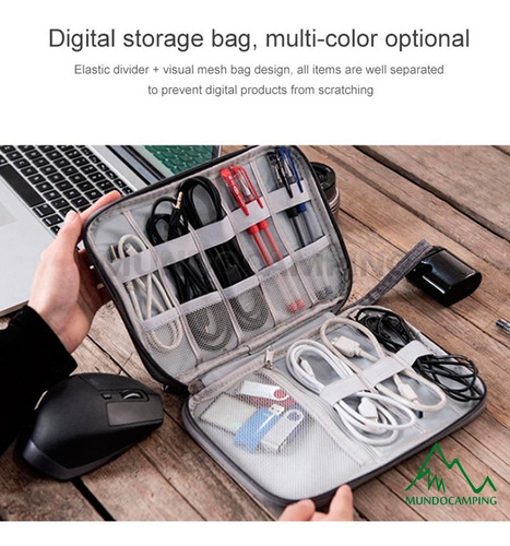 Imagen 6 de 10 de Organizador De Cables Y Electronica Neceser Viajes Premium
