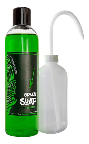 Green Soap Concentrado 250ml + Piseta 500ml Limpiar Tatuaje 