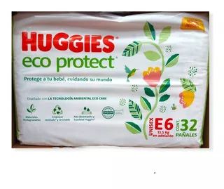 Pañales Ecologico Huggies Eco Protect Etapa 6 32pzas