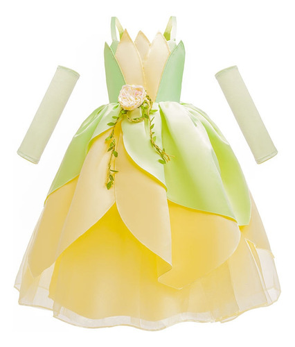 Disfraz De Princesa Tiana  Vestido De Cosplay B Para Niñas