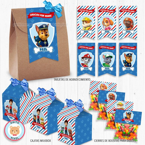 Kit Imprimible Paw Patrol Decoración Candy Patrulla Canina