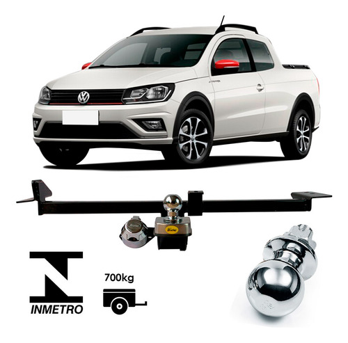 Engate Reboque Saveiro G7 2017 A 2019 Rabicho Tração 700kg