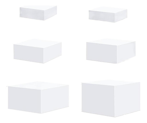6 Pçs Acrílico Display Riser Caixa Aninhamento Branco