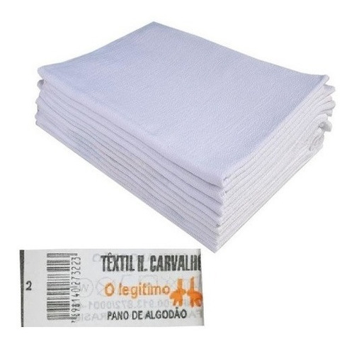 Imagem 1 de 5 de Pano De Prato Branco Atacado O Legitimo Kit Com 10 Peças