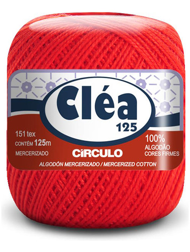 Fio/linha Cléa 125 Tex 151 100% Algodão Mercerizado 125m Cor 3583 - CEREJA