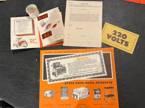 Horno Vintage 1950 Roto-broil Royal 400 Rotisserie