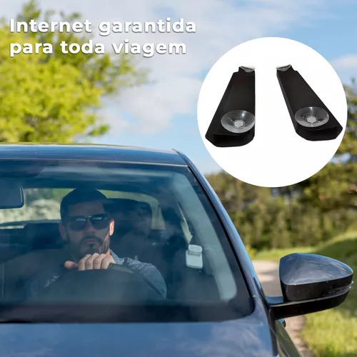 Suporte Vehicular Starlink Mini V4 Com Ventosas Reforçadas Para Carro Cor Preto Athenix