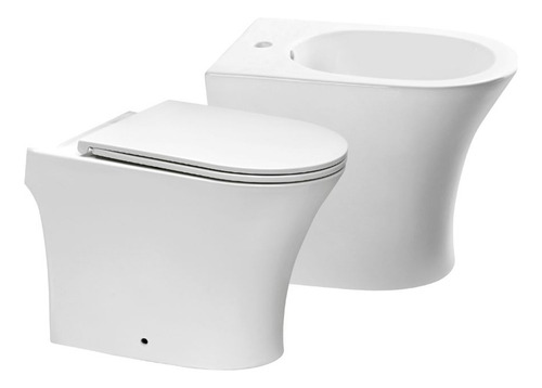 Inodoro Corto Piazza Abruzzo Con Asiento + Bidet 1 O 3 Ag Color Bidet 1 Agujero