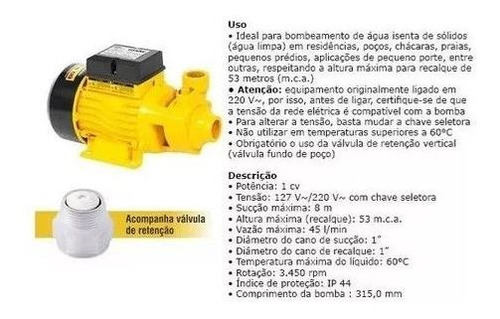 Pressurizador De Água Automático Bivolt Com Manometro 1cv