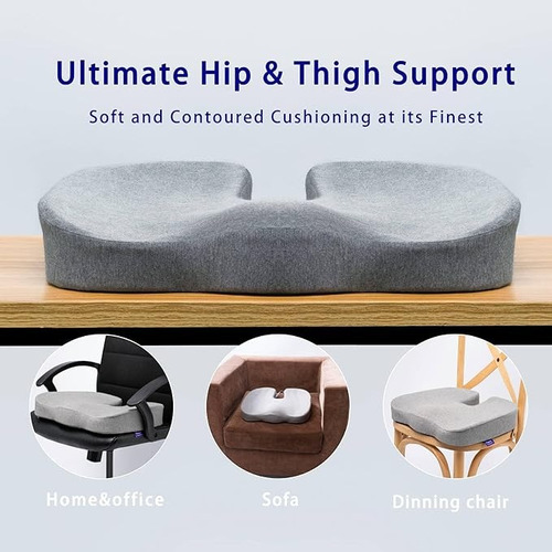 Cojín De Asiento Para Apoyo Lumbar Color Gris