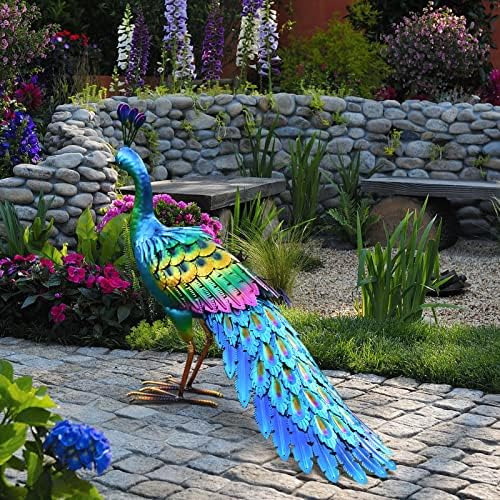 Estatua de pavo real de Chisheen, metal, decoración de jardín, diseño de pavo real D