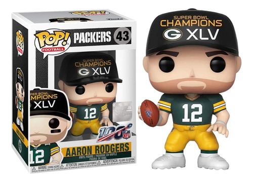 Funko Aaron Rodgers # 43 Green Bay Packers Temporada 100 Nfl